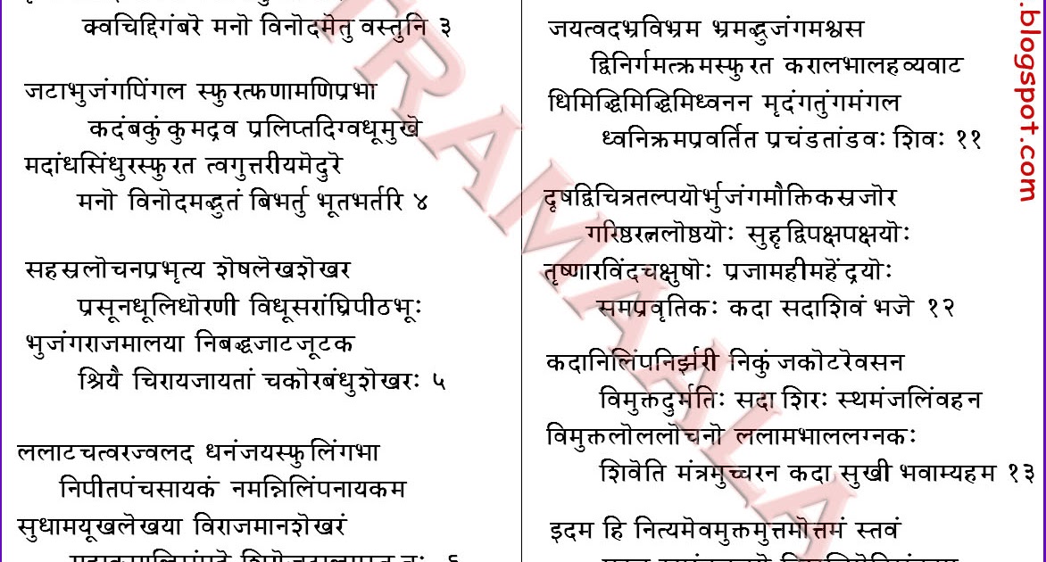 shiva tandava stotram lyrics in hindi